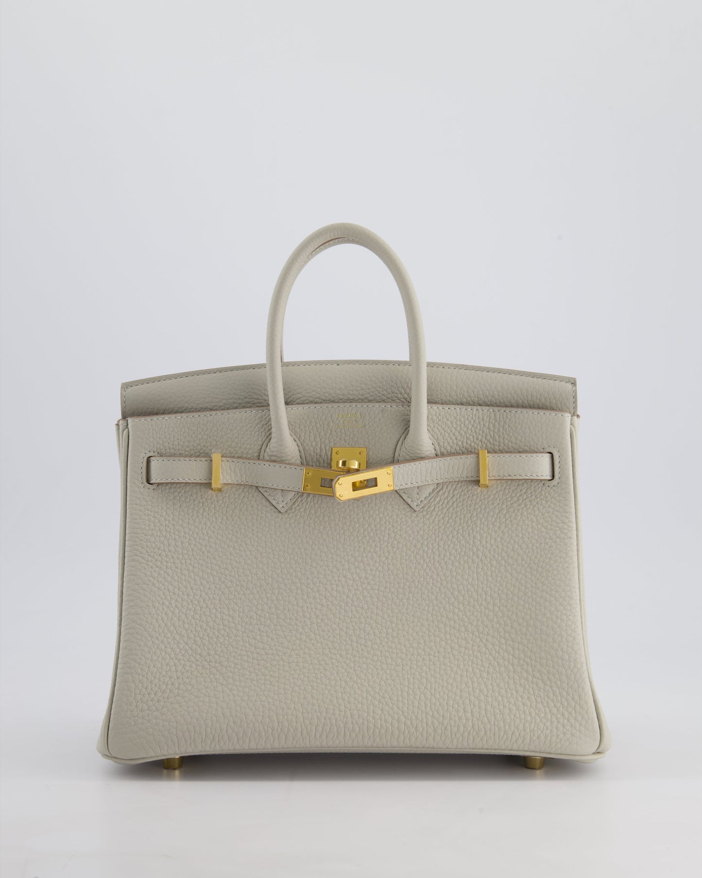 Hermès Birkin 25cm Retourne Bag in Gris Perle Togo Leather with Gold Hardware