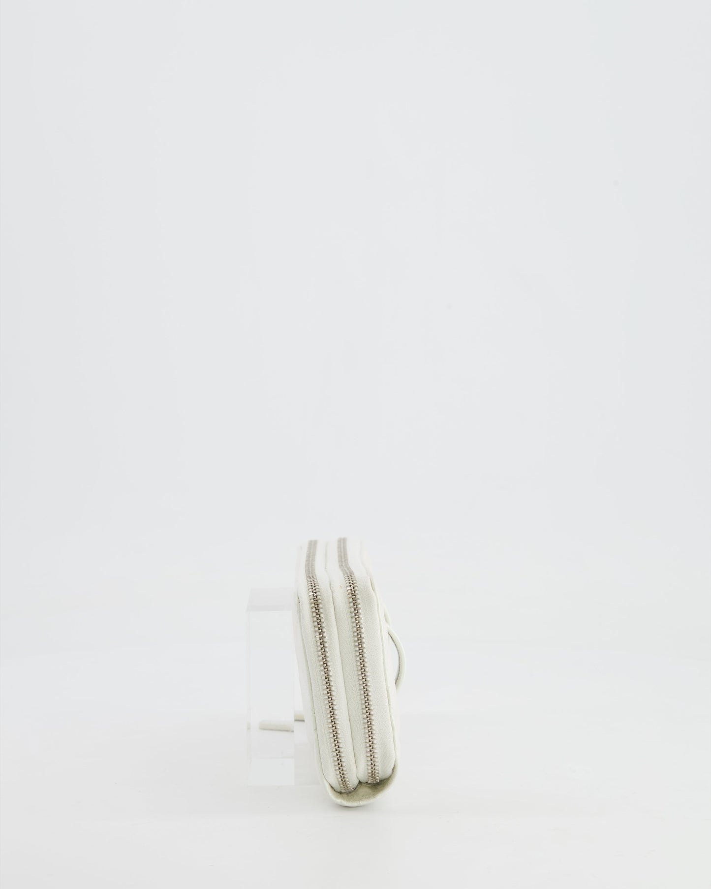 *HOT* Chanel Coco Neige White Pearlescent Lambskin Belt Bag with Silver Hardware