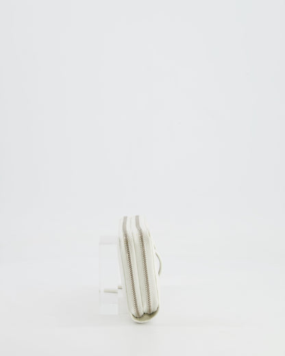 *HOT* Chanel Coco Neige White Pearlescent Lambskin Belt Bag with Silver Hardware