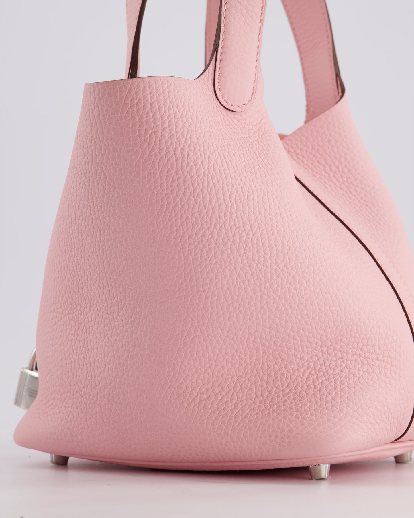 *ULTRA RARE* Hermès Picotin Bag 18cm in Rose Sakura Clemence Leather with Palladium Hardware