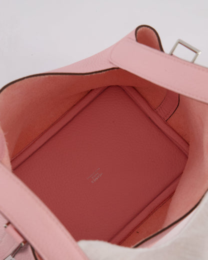 *ULTRA RARE* Hermès Picotin Bag 18cm in Rose Sakura Clemence Leather with Palladium Hardware