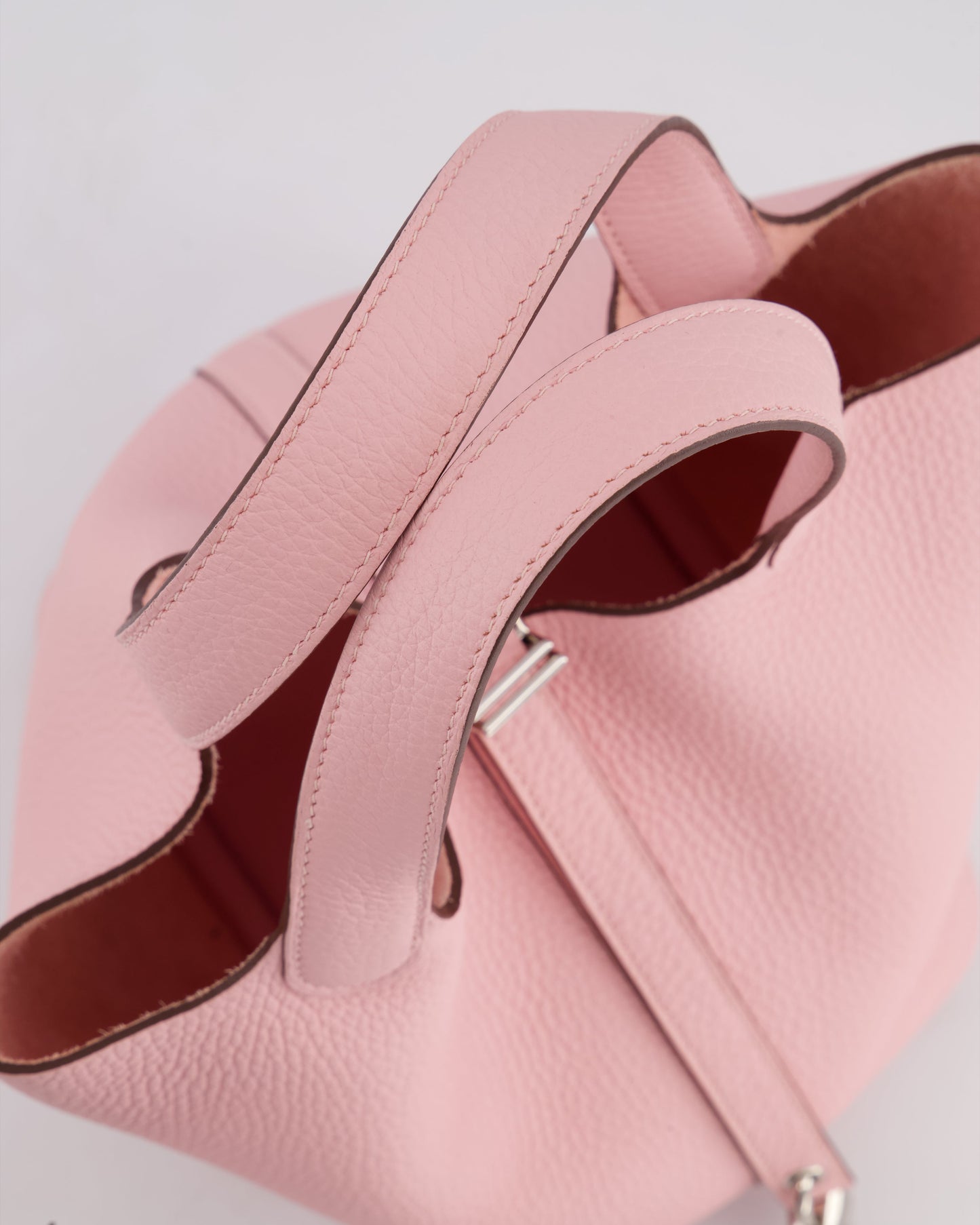 *ULTRA RARE* Hermès Picotin Bag 18cm in Rose Sakura Clemence Leather with Palladium Hardware