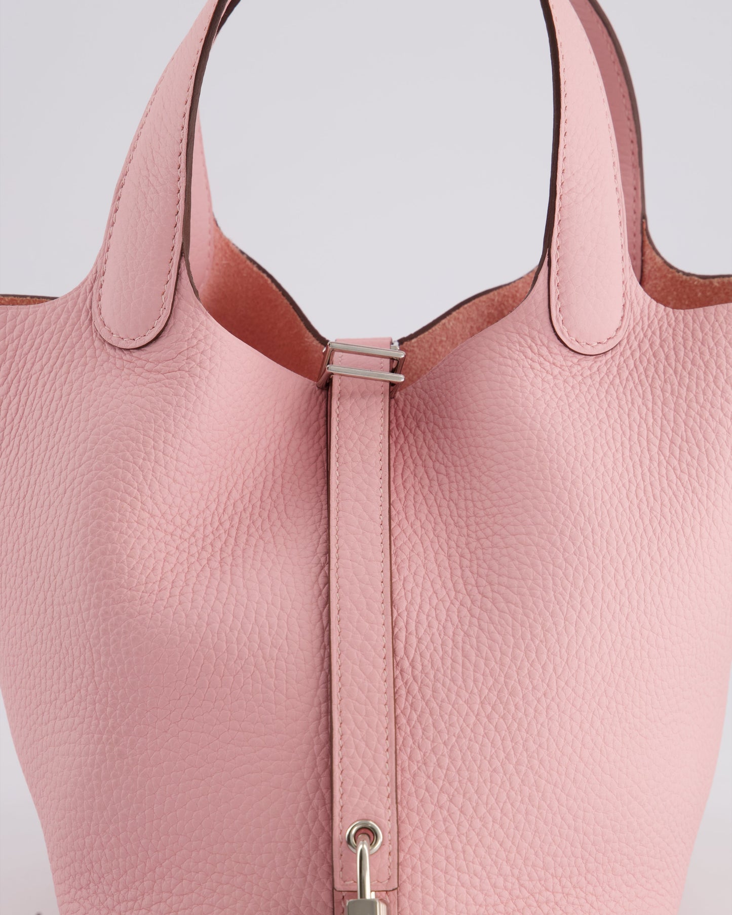 *ULTRA RARE* Hermès Picotin Bag 18cm in Rose Sakura Clemence Leather with Palladium Hardware