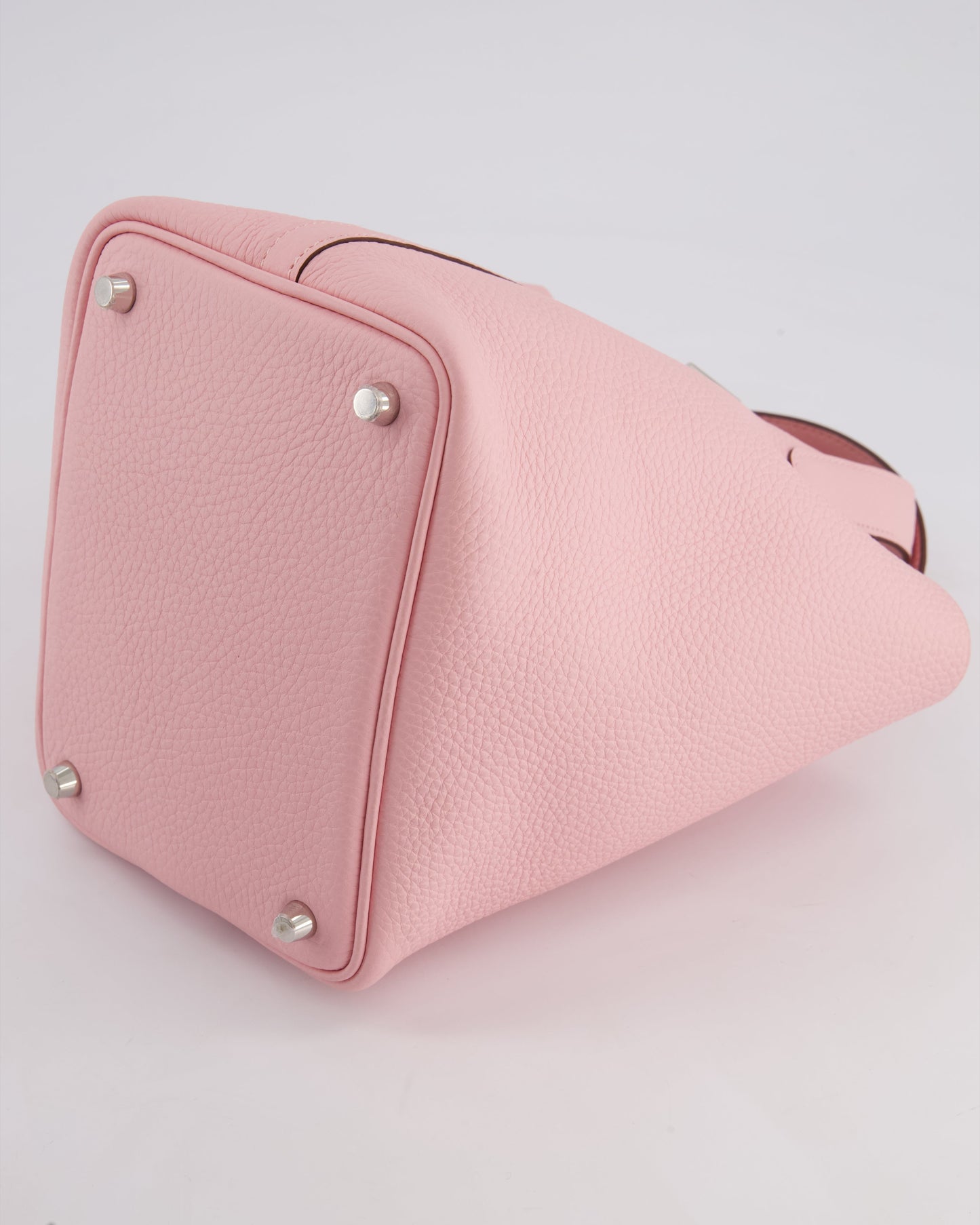 *ULTRA RARE* Hermès Picotin Bag 18cm in Rose Sakura Clemence Leather with Palladium Hardware