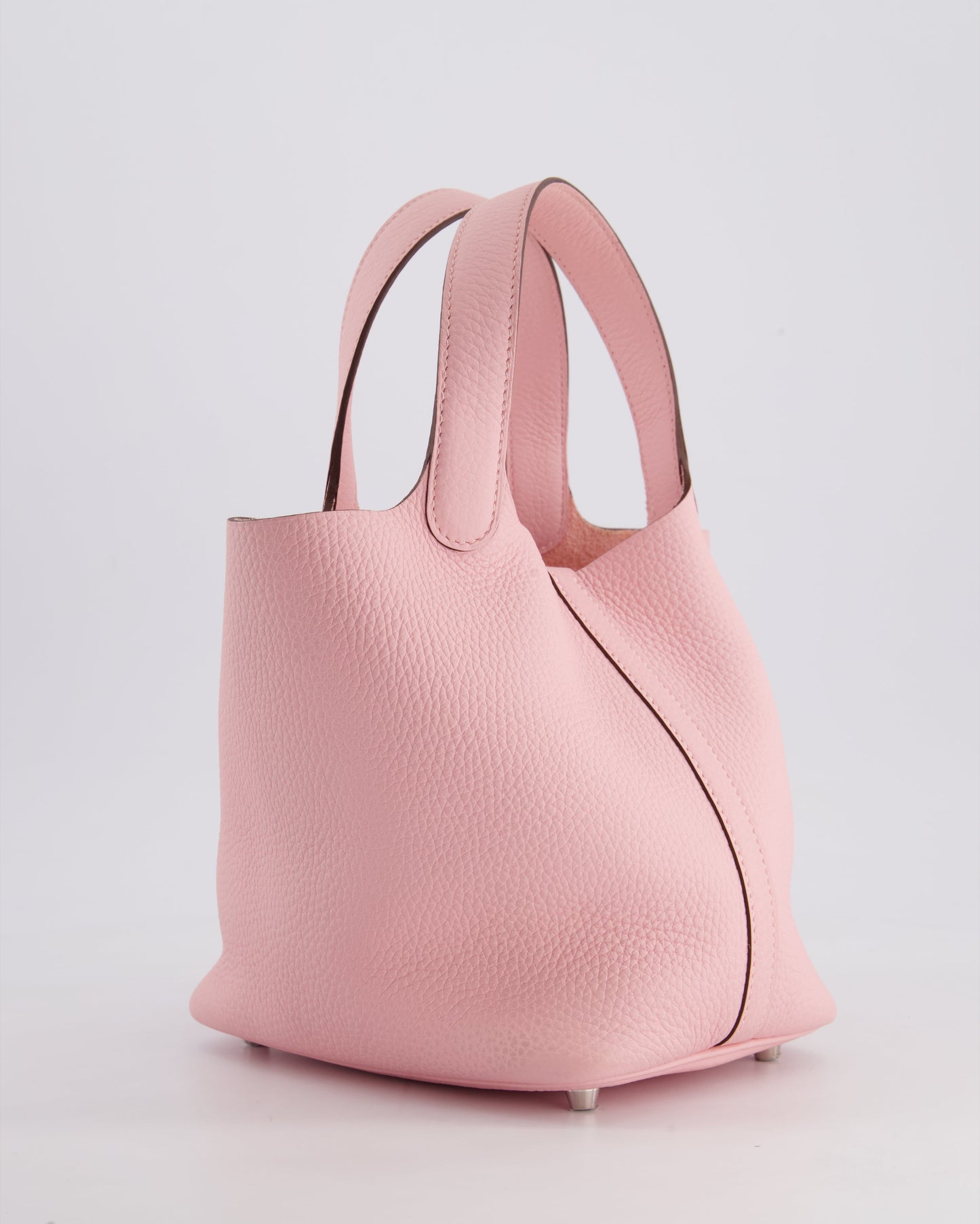 *ULTRA RARE* Hermès Picotin Bag 18cm in Rose Sakura Clemence Leather with Palladium Hardware