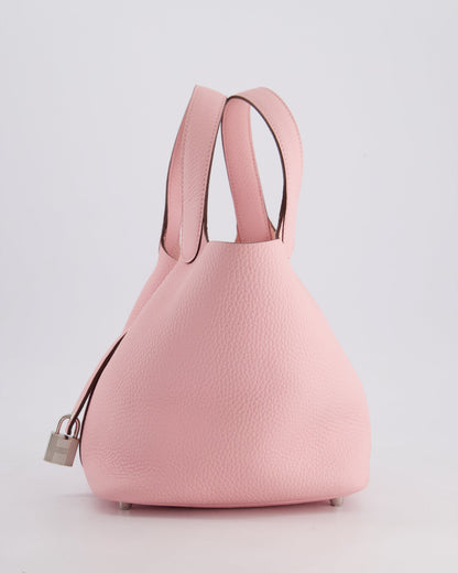 *ULTRA RARE* Hermès Picotin Bag 18cm in Rose Sakura Clemence Leather with Palladium Hardware