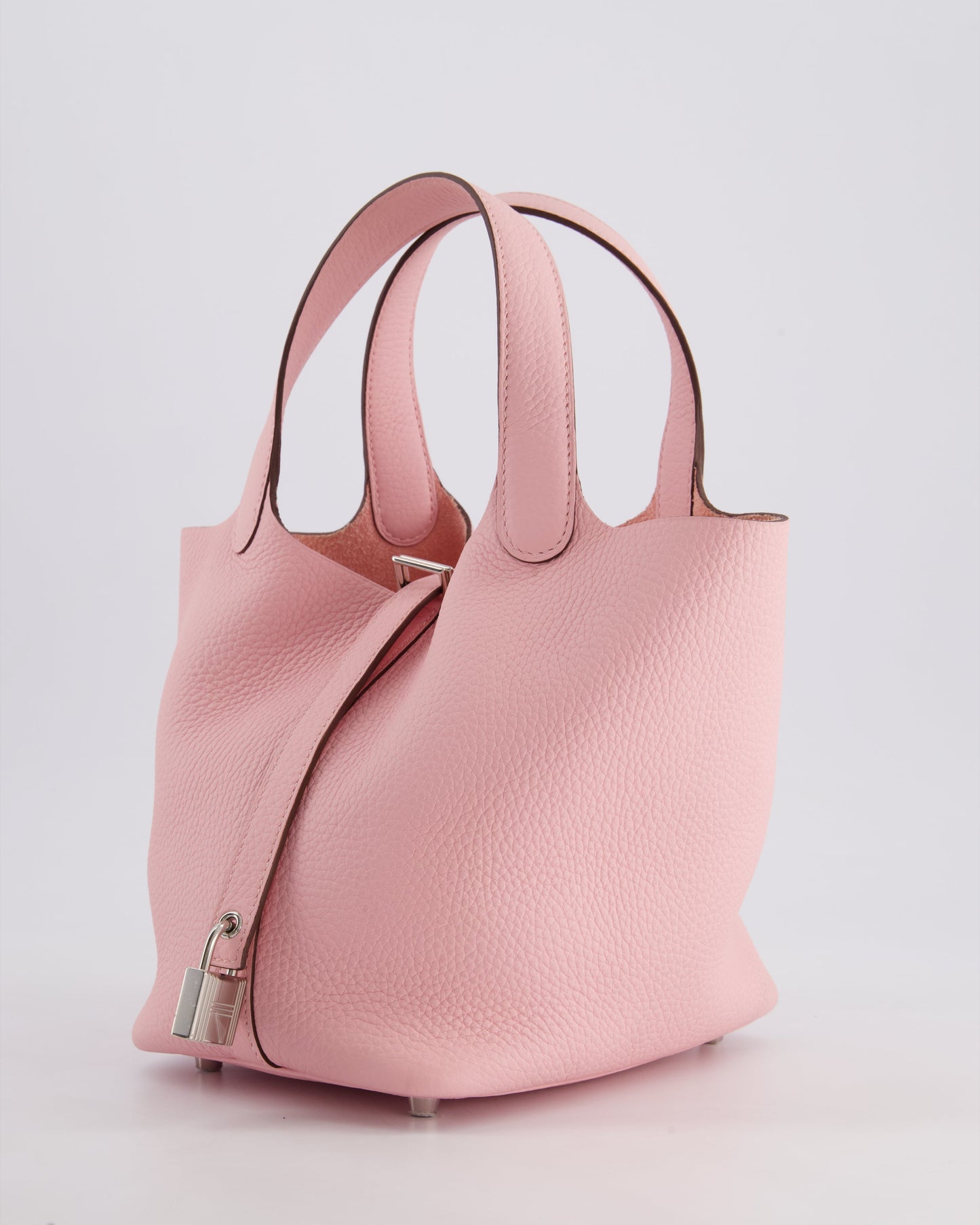 *ULTRA RARE* Hermès Picotin Bag 18cm in Rose Sakura Clemence Leather with Palladium Hardware