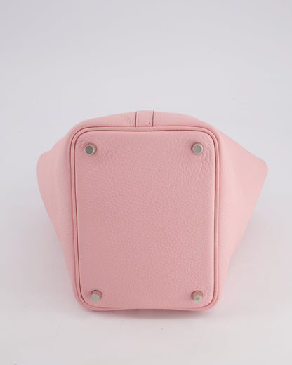 *ULTRA RARE* Hermès Picotin Bag 18cm in Rose Sakura Clemence Leather with Palladium Hardware