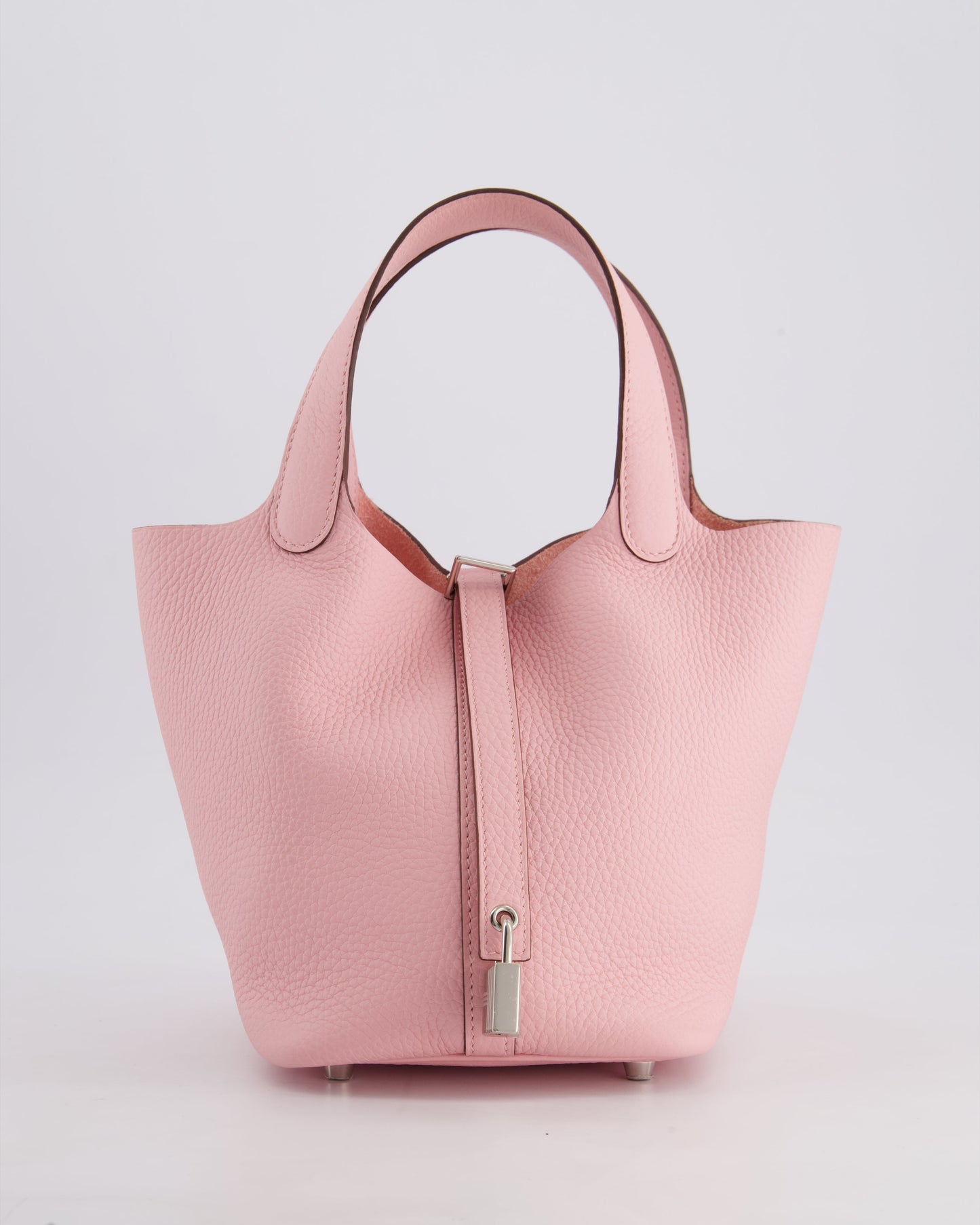 *ULTRA RARE* Hermès Picotin Bag 18cm in Rose Sakura Clemence Leather with Palladium Hardware