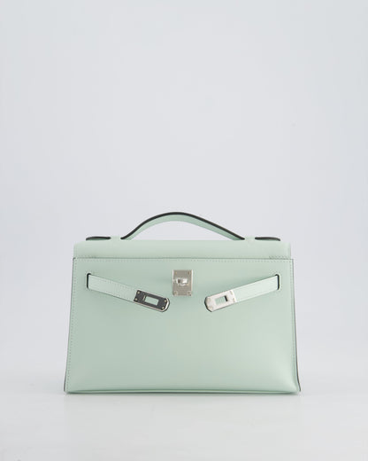*HOT NEW COLOUR* Hermès Mini Kelly Pochette Bag in Vert Peppermint Swift Leather with Palladium Hardware