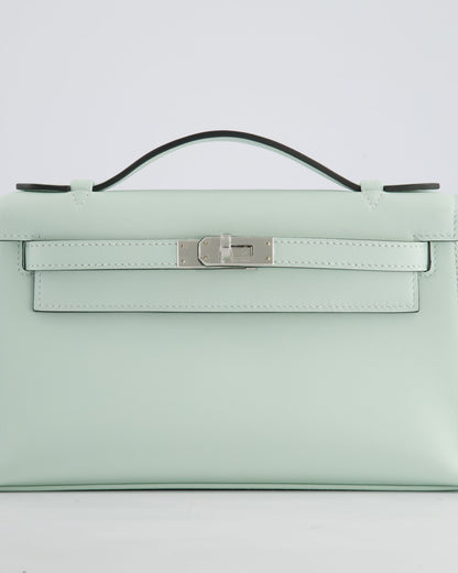 *HOT NEW COLOUR* Hermès Mini Kelly Pochette Bag in Vert Peppermint Swift Leather with Palladium Hardware