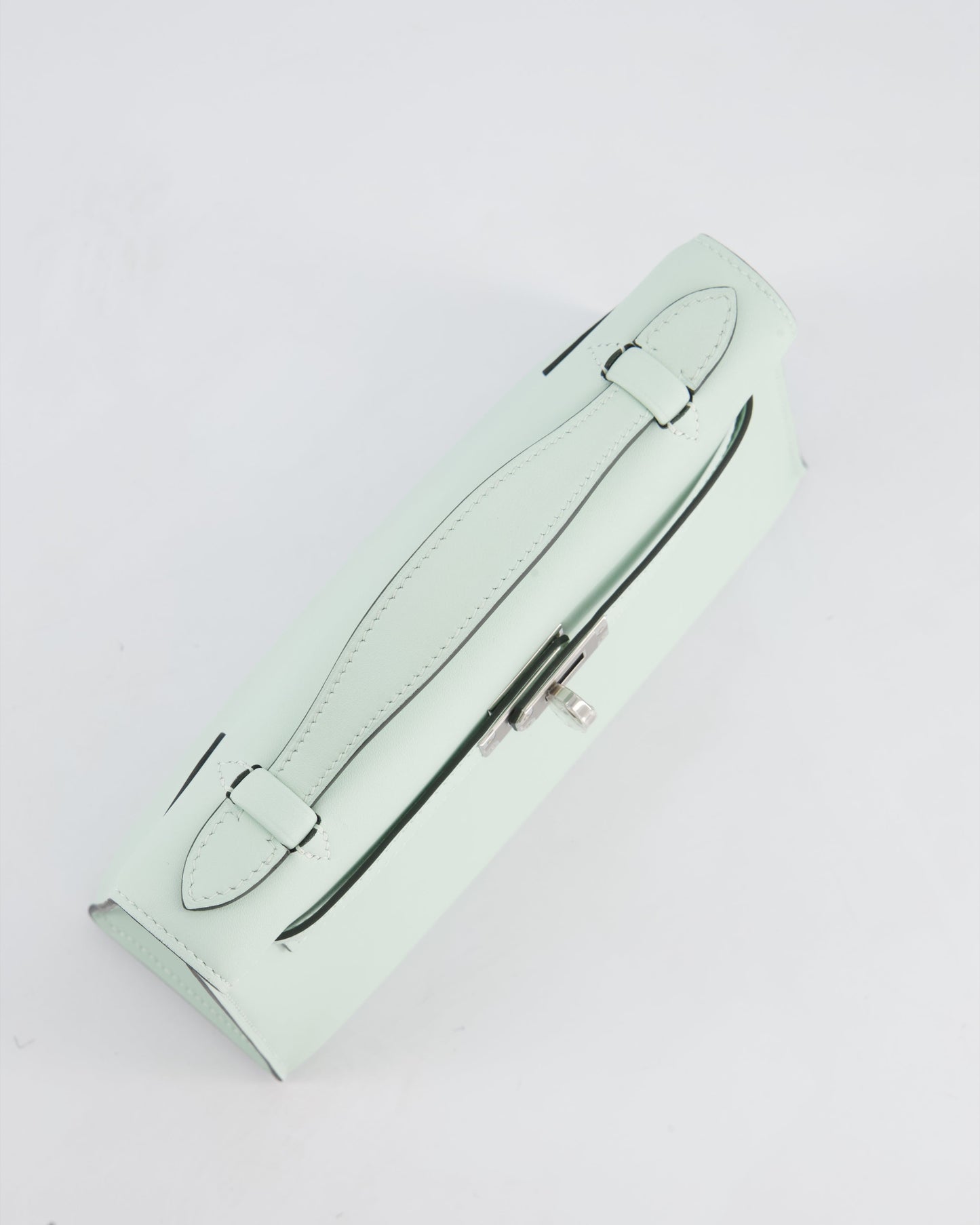 *HOT NEW COLOUR* Hermès Mini Kelly Pochette Bag in Vert Peppermint Swift Leather with Palladium Hardware