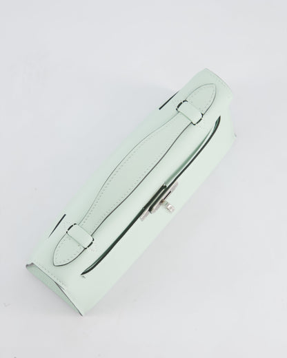 *HOT NEW COLOUR* Hermès Mini Kelly Pochette Bag in Vert Peppermint Swift Leather with Palladium Hardware