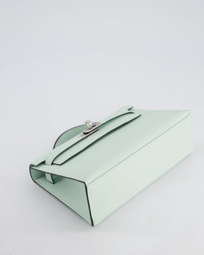 *HOT NEW COLOUR* Hermès Mini Kelly Pochette Bag in Vert Peppermint Swift Leather with Palladium Hardware