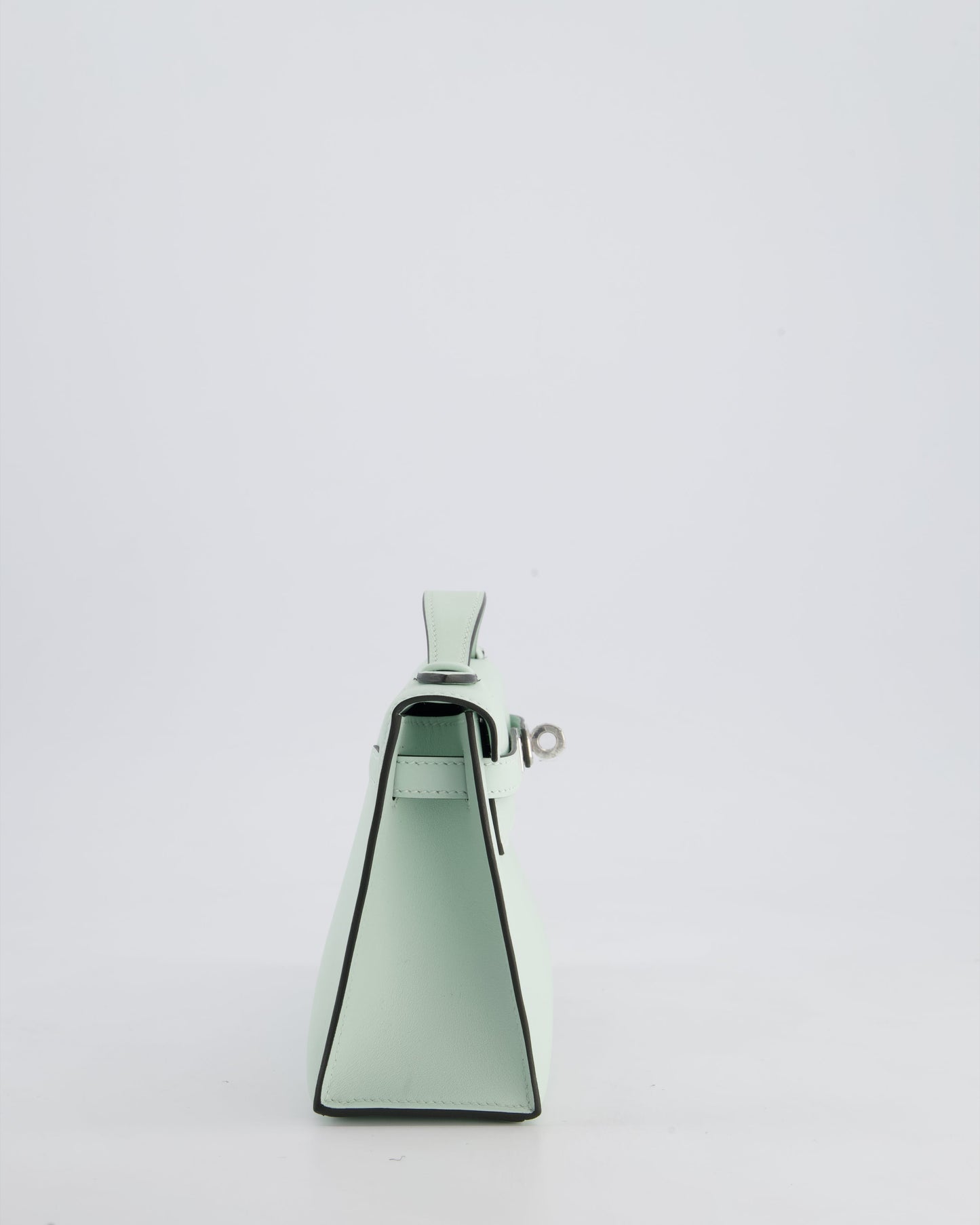 *HOT NEW COLOUR* Hermès Mini Kelly Pochette Bag in Vert Peppermint Swift Leather with Palladium Hardware