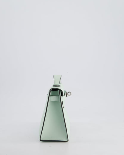 *HOT NEW COLOUR* Hermès Mini Kelly Pochette Bag in Vert Peppermint Swift Leather with Palladium Hardware