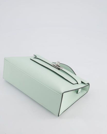 *HOT NEW COLOUR* Hermès Mini Kelly Pochette Bag in Vert Peppermint Swift Leather with Palladium Hardware
