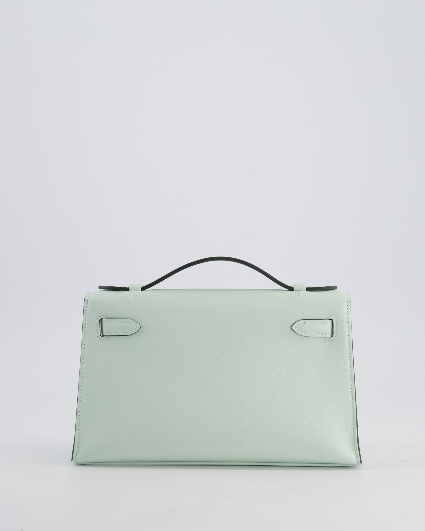 *HOT NEW COLOUR* Hermès Mini Kelly Pochette Bag in Vert Peppermint Swift Leather with Palladium Hardware