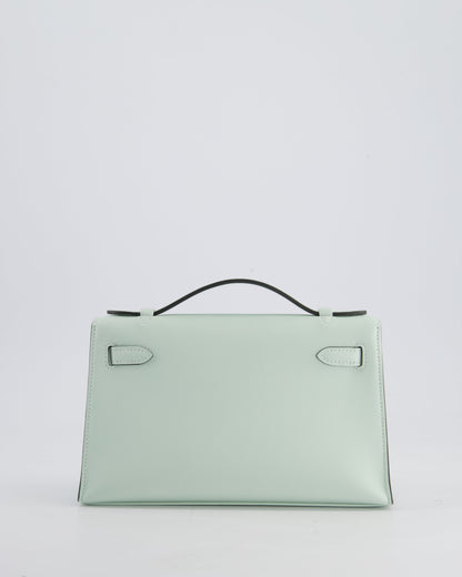 *HOT NEW COLOUR* Hermès Mini Kelly Pochette Bag in Vert Peppermint Swift Leather with Palladium Hardware