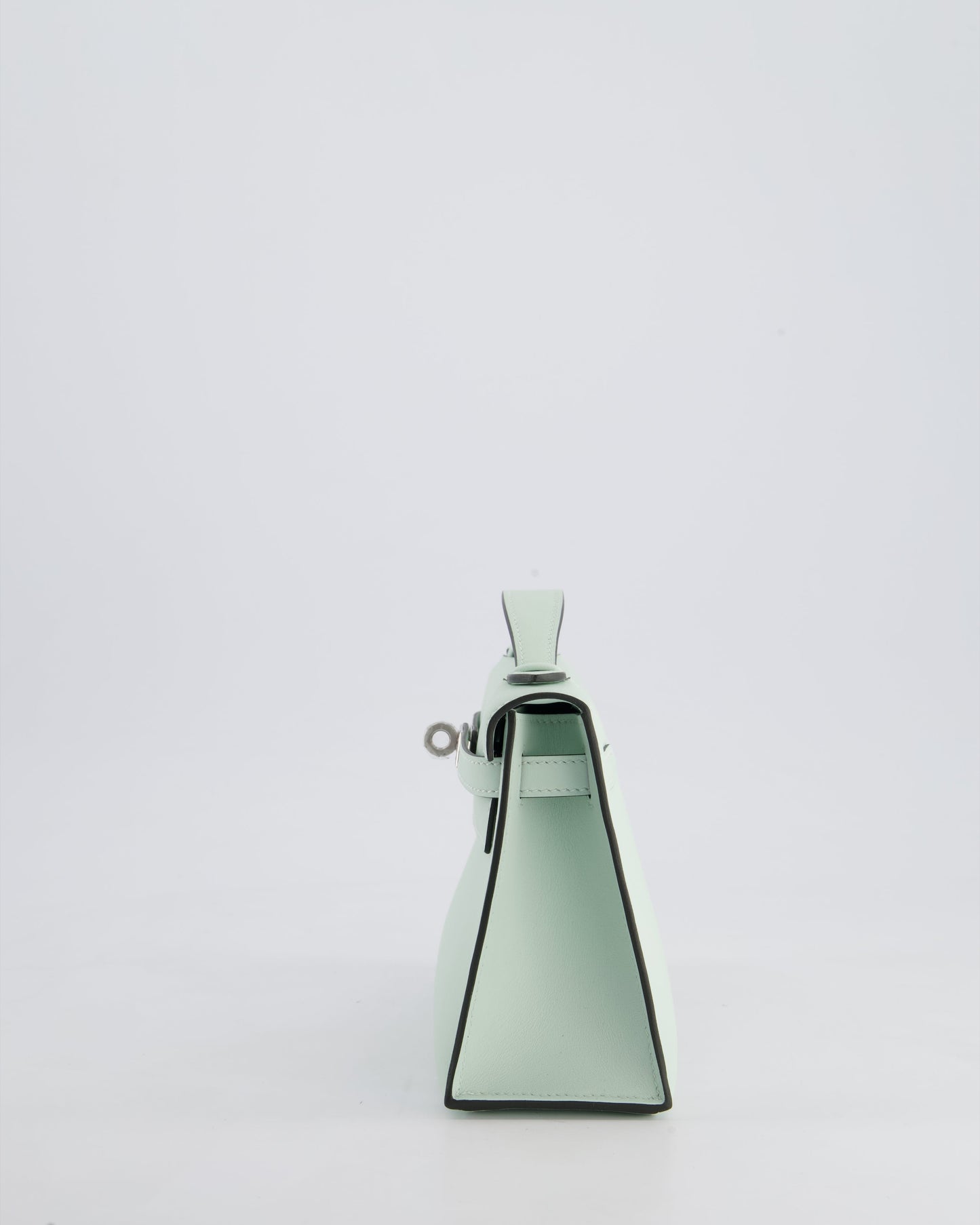 *HOT NEW COLOUR* Hermès Mini Kelly Pochette Bag in Vert Peppermint Swift Leather with Palladium Hardware