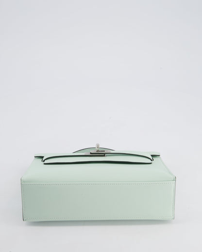 *HOT NEW COLOUR* Hermès Mini Kelly Pochette Bag in Vert Peppermint Swift Leather with Palladium Hardware