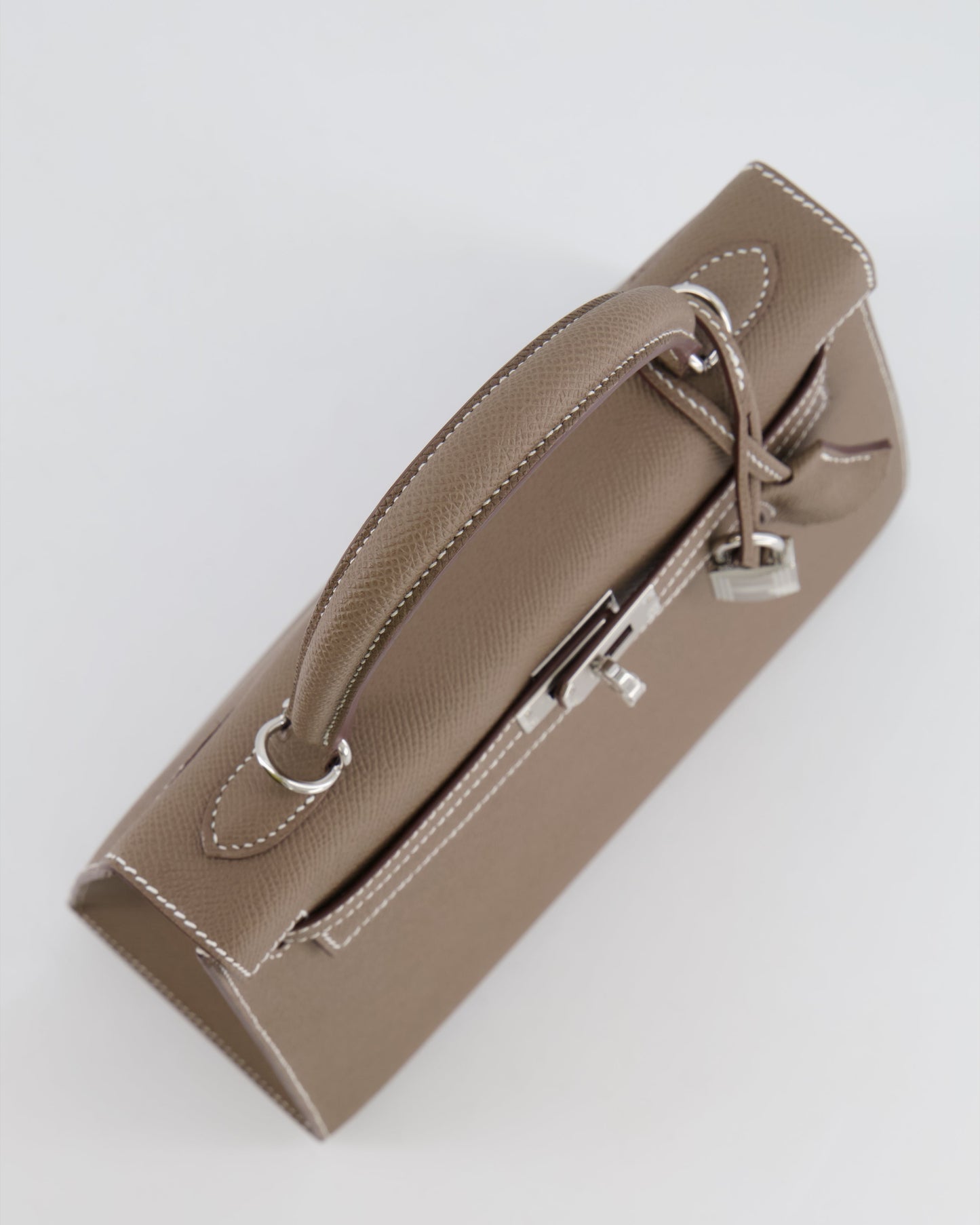 Hermès Kelly Sellier 25cm Bag in Etoupe Epsom Leather with Palladium Hardware