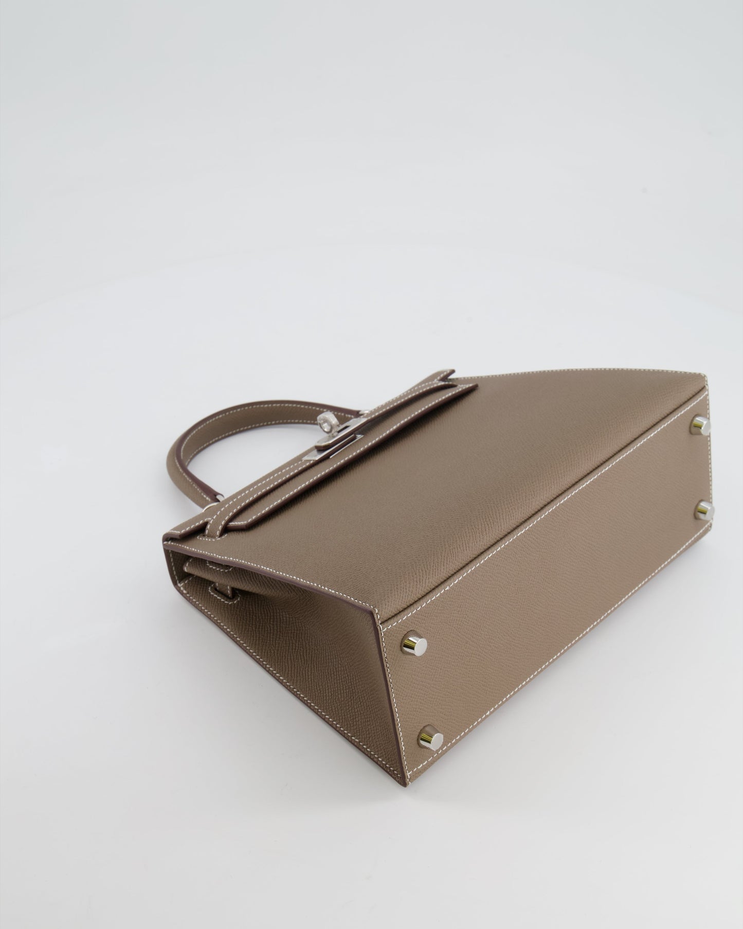 Hermès Kelly Sellier 25cm Bag in Etoupe Epsom Leather with Palladium Hardware