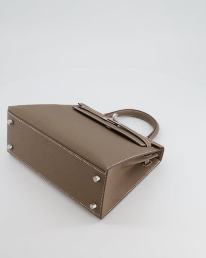 Hermès Kelly Sellier 25cm Bag in Etoupe Epsom Leather with Palladium Hardware