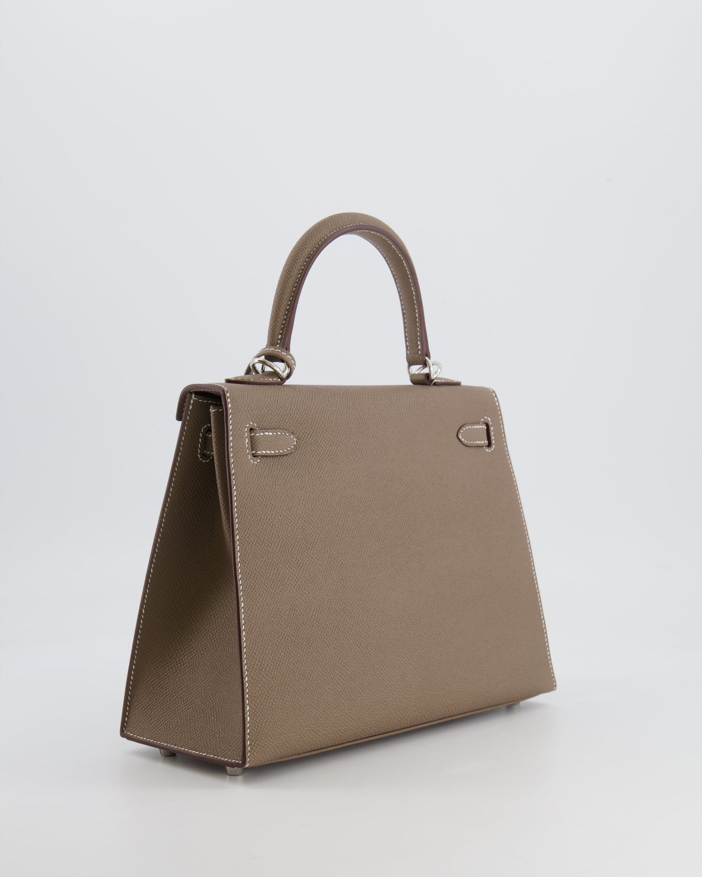 Hermès Kelly Sellier 25cm Bag in Etoupe Epsom Leather with Palladium Hardware