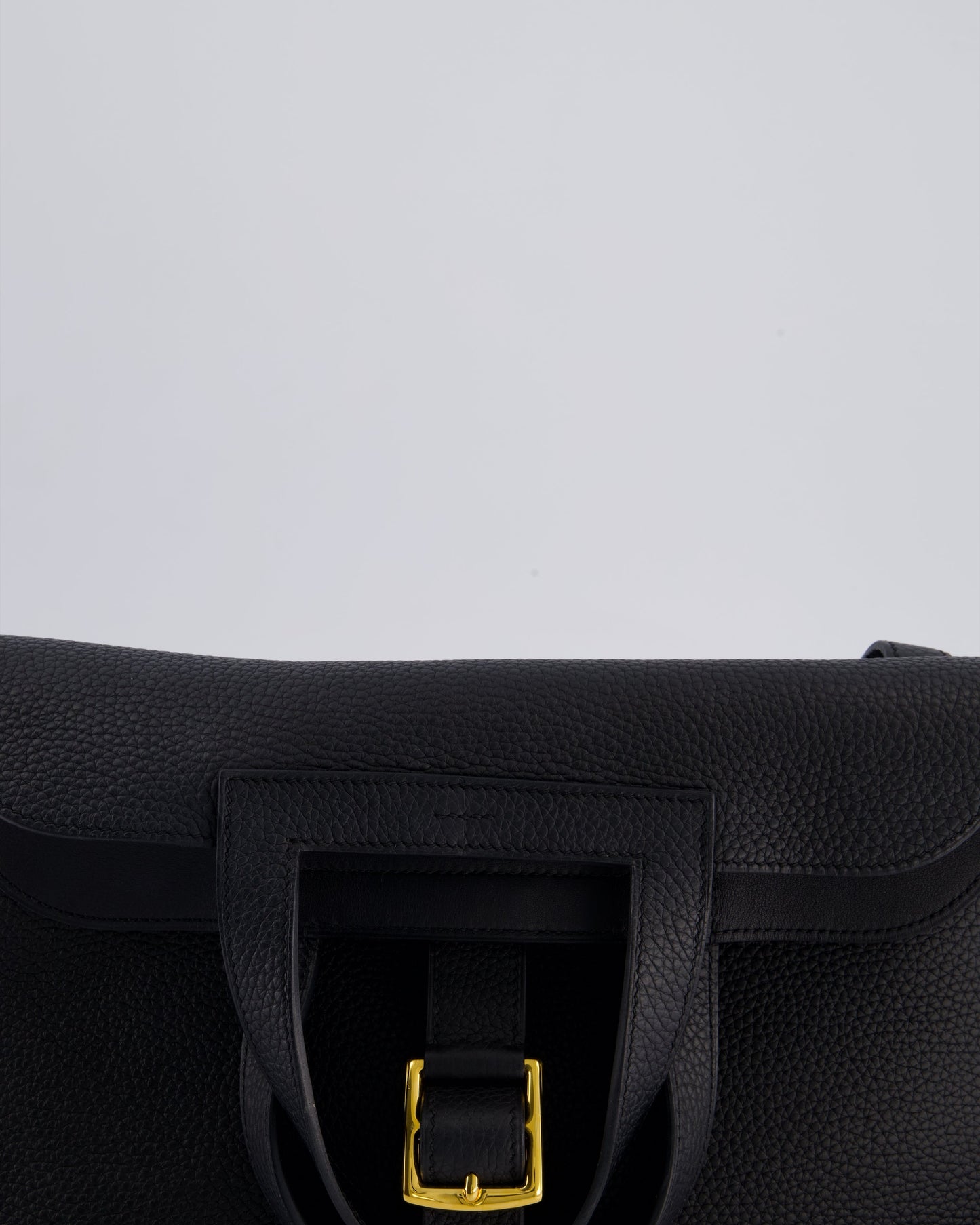 Hermes Halzan Bag 31cm in Noir Togo Leather with Gold Hardware RRP £4890