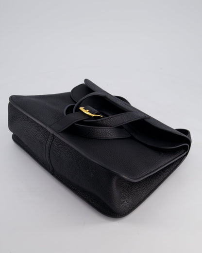 Hermes Halzan Bag 31cm in Noir Togo Leather with Gold Hardware RRP £4890