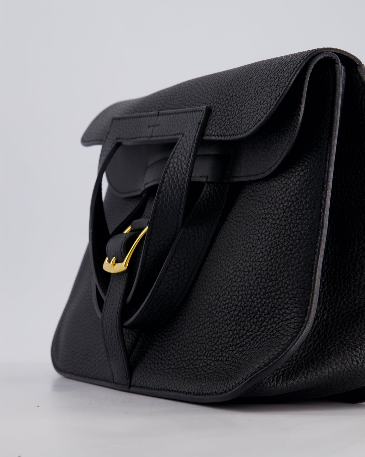 Hermes Halzan Bag 31cm in Noir Togo Leather with Gold Hardware RRP £4890