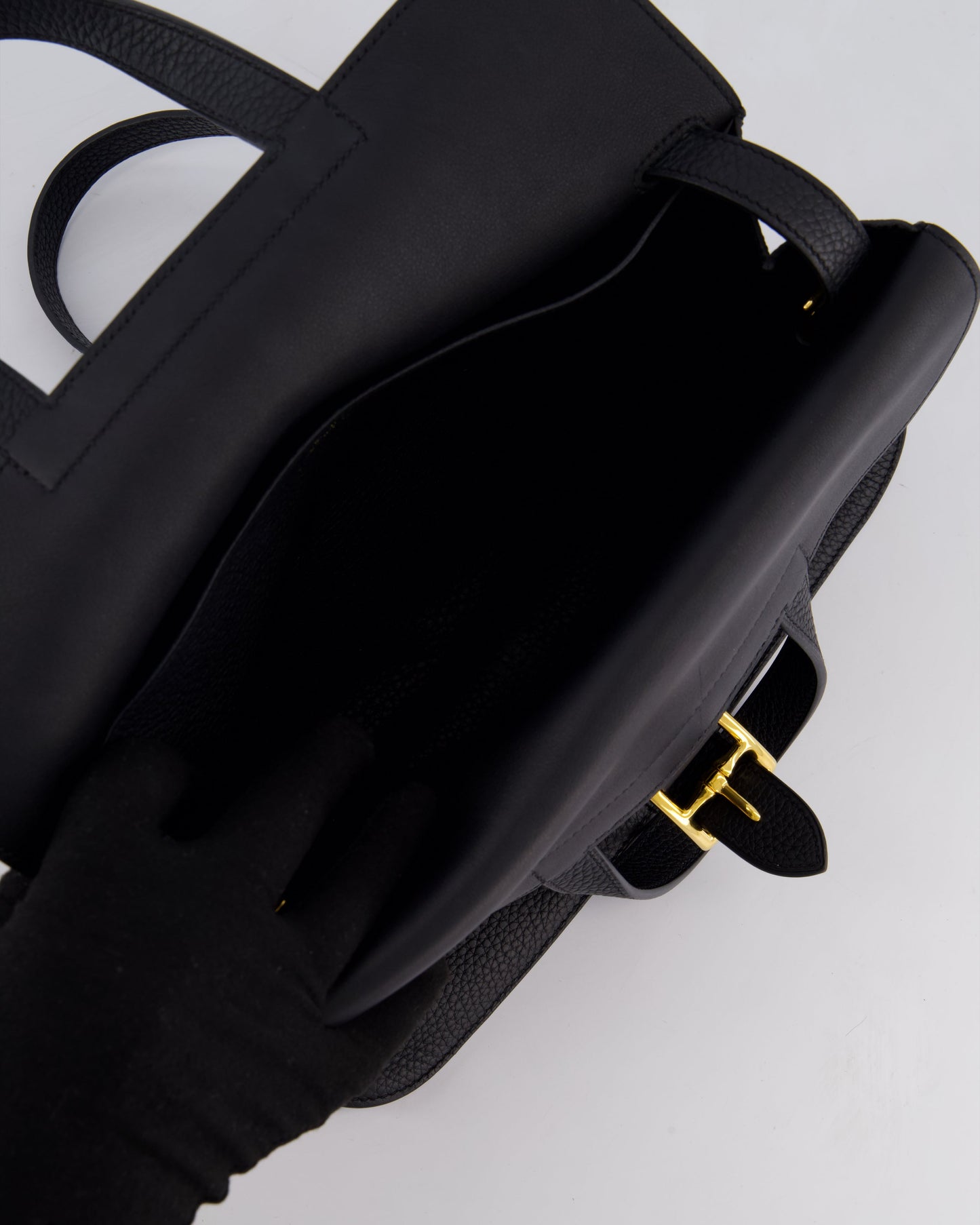 Hermes Halzan Bag 31cm in Noir Togo Leather with Gold Hardware RRP £4890