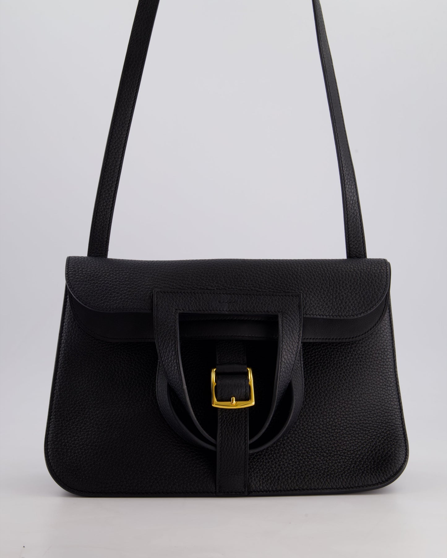 Hermes Halzan Bag 31cm in Noir Togo Leather with Gold Hardware RRP £4890