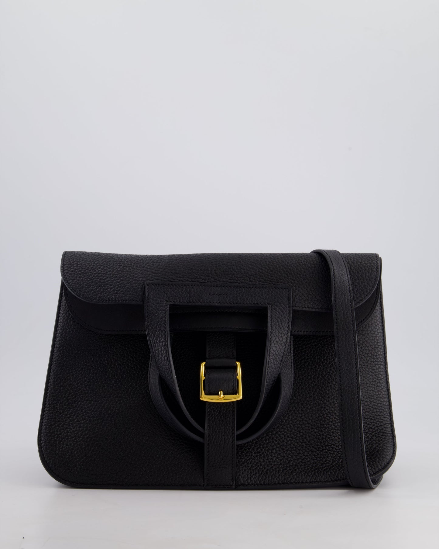 Hermes Halzan Bag 31cm in Noir Togo Leather with Gold Hardware RRP £4890