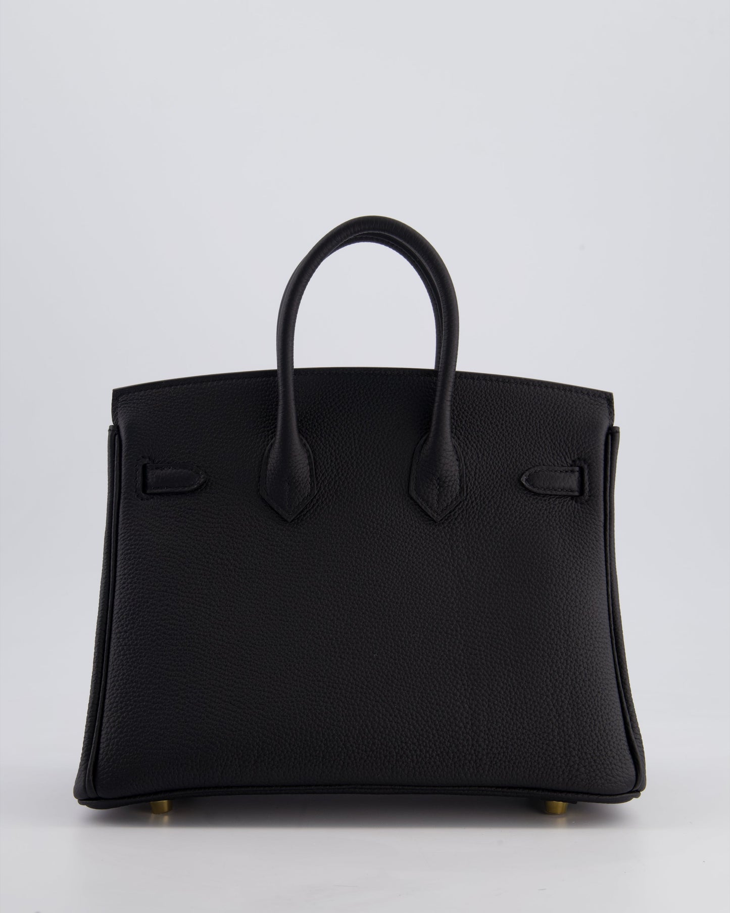*SUPER RARE* Hermès Birkin 25 Retourne Bag in Noir Togo Leather with Brushed Gold Hardware