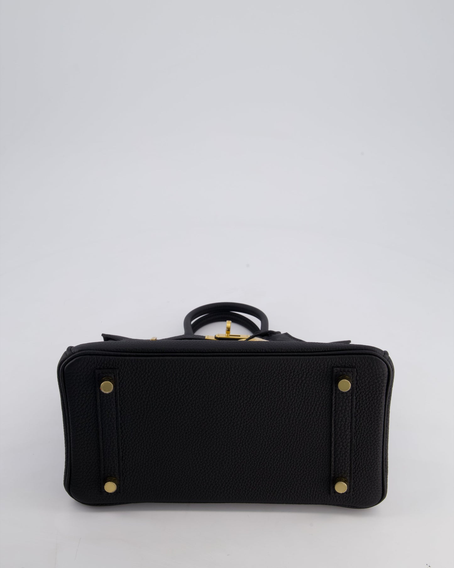 *SUPER RARE* Hermès Birkin 25 Retourne Bag in Noir Togo Leather with Brushed Gold Hardware