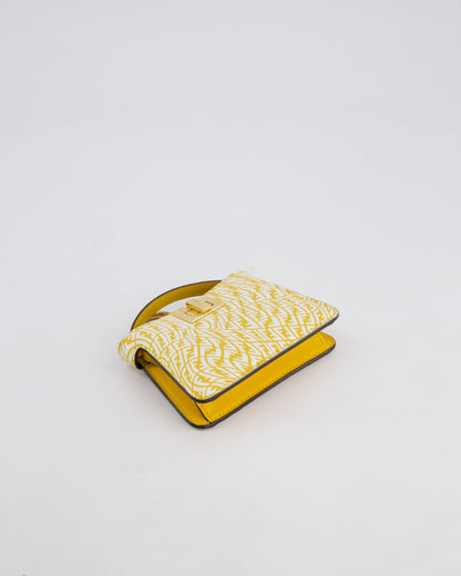 Fendi x Sarah Coleman Yellow Nano Peekaboo Bag with Gold Chain Strap