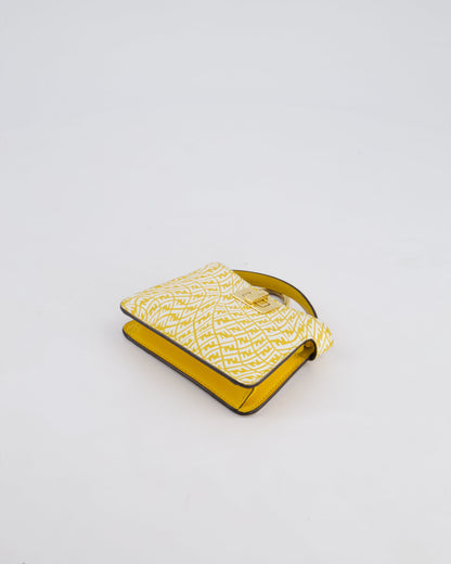 Fendi x Sarah Coleman Yellow Nano Peekaboo Bag with Gold Chain Strap