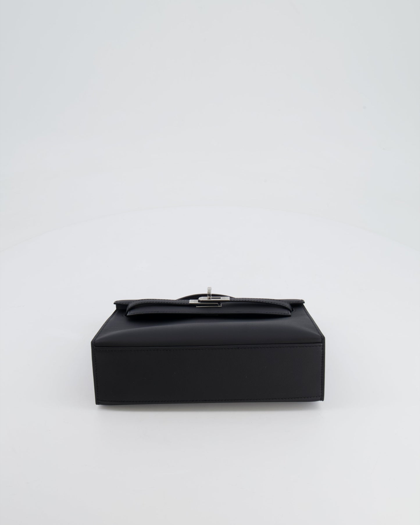 *RARE* Hermès Mini Kelly Pochette Bag in Black Swift Leather with Palladium Hardware