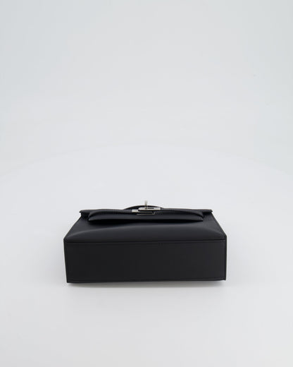 *RARE* Hermès Mini Kelly Pochette Bag in Black Swift Leather with Palladium Hardware