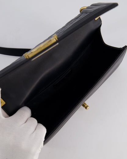 *FIRE PRICE* Chanel Black Medium Boy Bag in Lambskin Leather with Brushed Gold Hardware