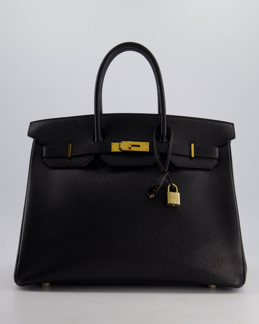 Hermès Birkin 35cm Retourne in Black Ardennes Leather with Gold Hardware