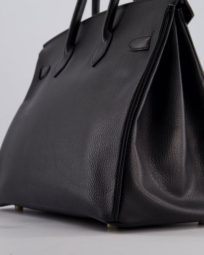 Hermès Birkin 35cm Retourne in Black Ardennes Leather with Gold Hardware