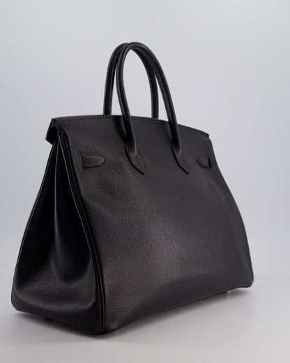 Hermès Birkin 35cm Retourne in Black Ardennes Leather with Gold Hardware
