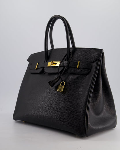 Hermès Birkin 35cm Retourne in Black Ardennes Leather with Gold Hardware