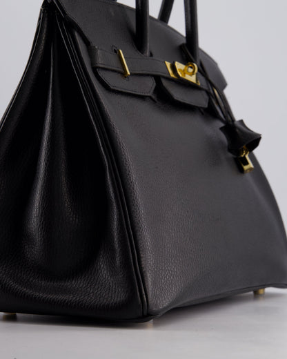 Hermès Birkin 35cm Retourne in Black Ardennes Leather with Gold Hardware