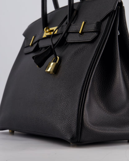 Hermès Birkin 35cm Retourne in Black Ardennes Leather with Gold Hardware