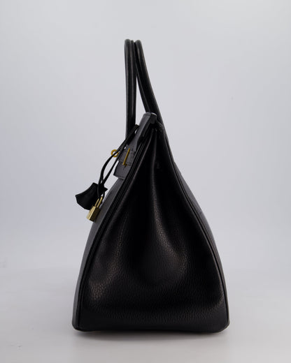 Hermès Birkin 35cm Retourne in Black Ardennes Leather with Gold Hardware