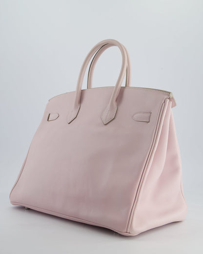Hermès Birkin Bag 35cm in Rose Dragee Swift Leather with Palladium Hardware